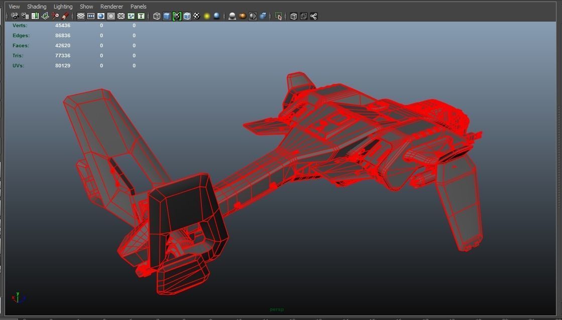 Phantom Aircraft Low-poly 3D model_31