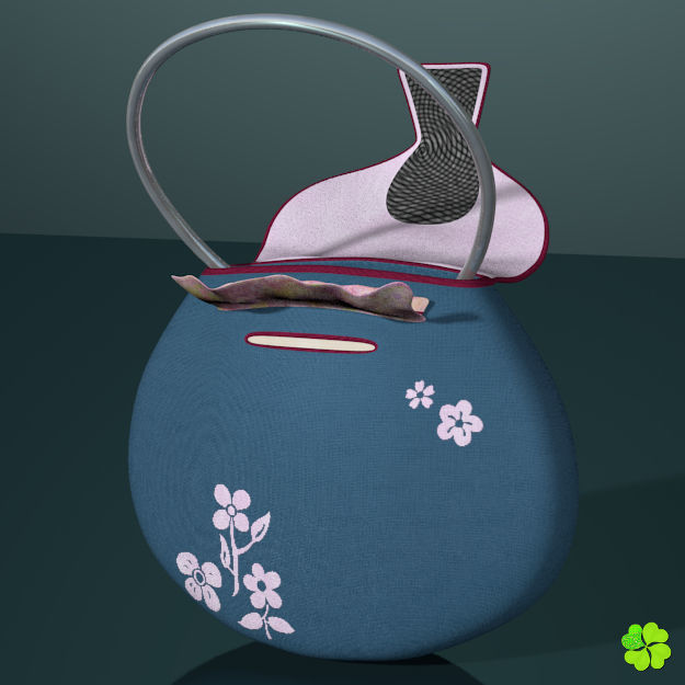 Handbag denim printed rigged low poly Low-poly 3D model_32
