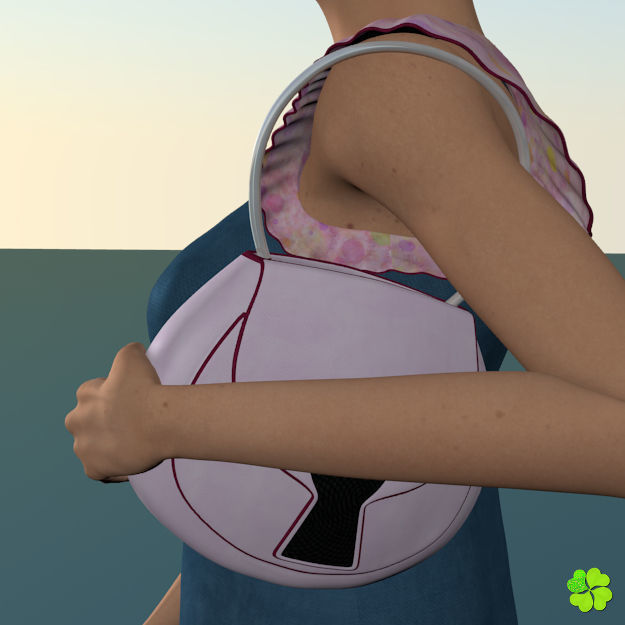 Handbag denim printed rigged low poly Low-poly 3D model_9