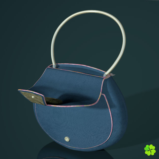 Handbag denim printed rigged low poly Low-poly 3D model_13
