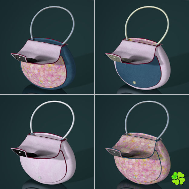Handbag denim printed rigged low poly Low-poly 3D model_12