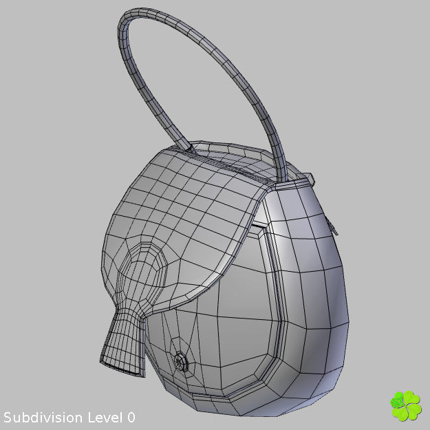 Handbag denim printed rigged low poly Low-poly 3D model_56