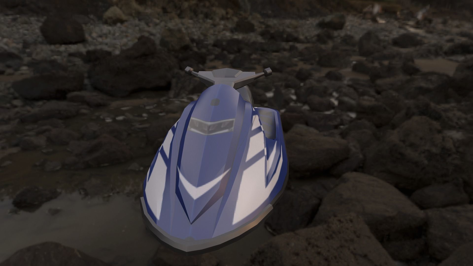 Jetski jet ski Low-poly 3D model_4
