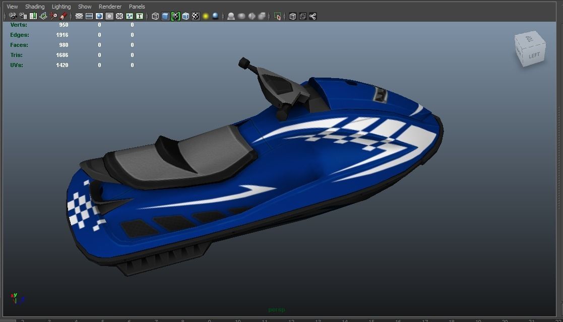 Jetski jet ski Low-poly 3D model_5