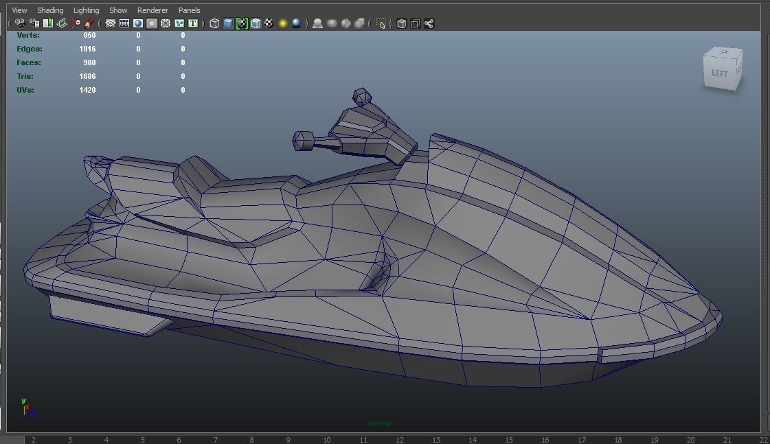 Jetski jet ski Low-poly 3D model_9