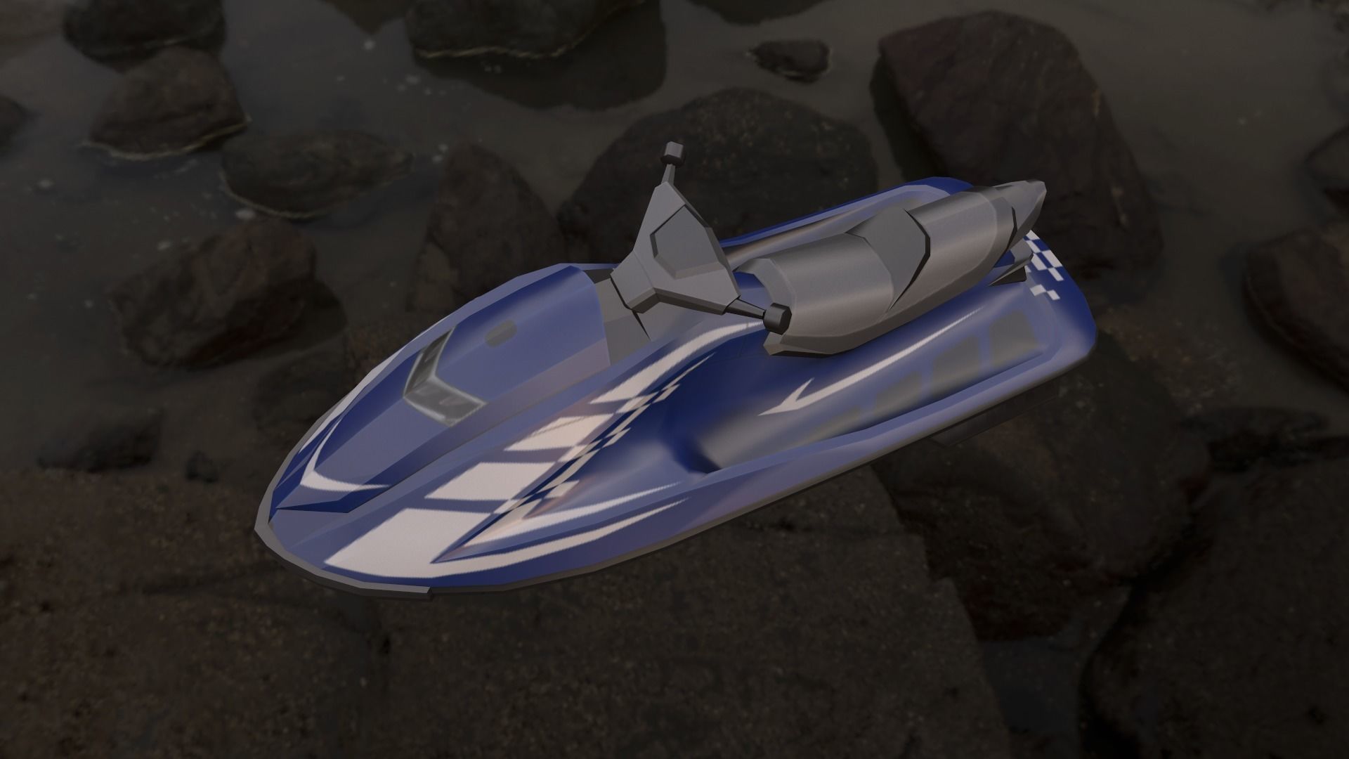 Jetski jet ski Low-poly 3D model_3