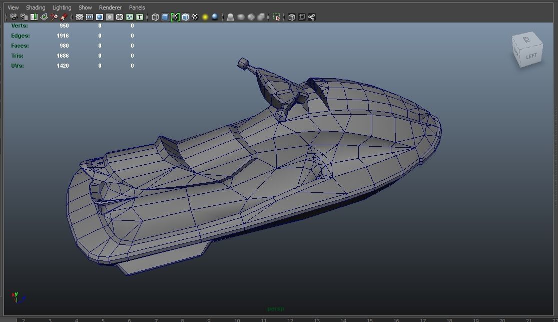 Jetski jet ski Low-poly 3D model_10