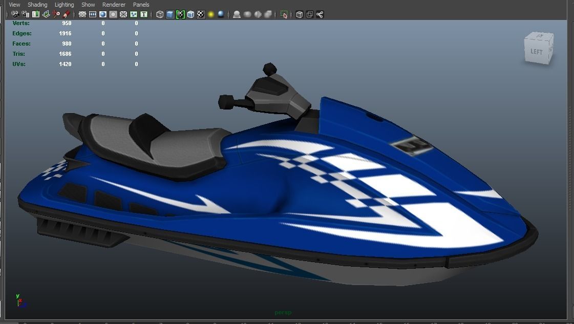 Jetski jet ski Low-poly 3D model_6