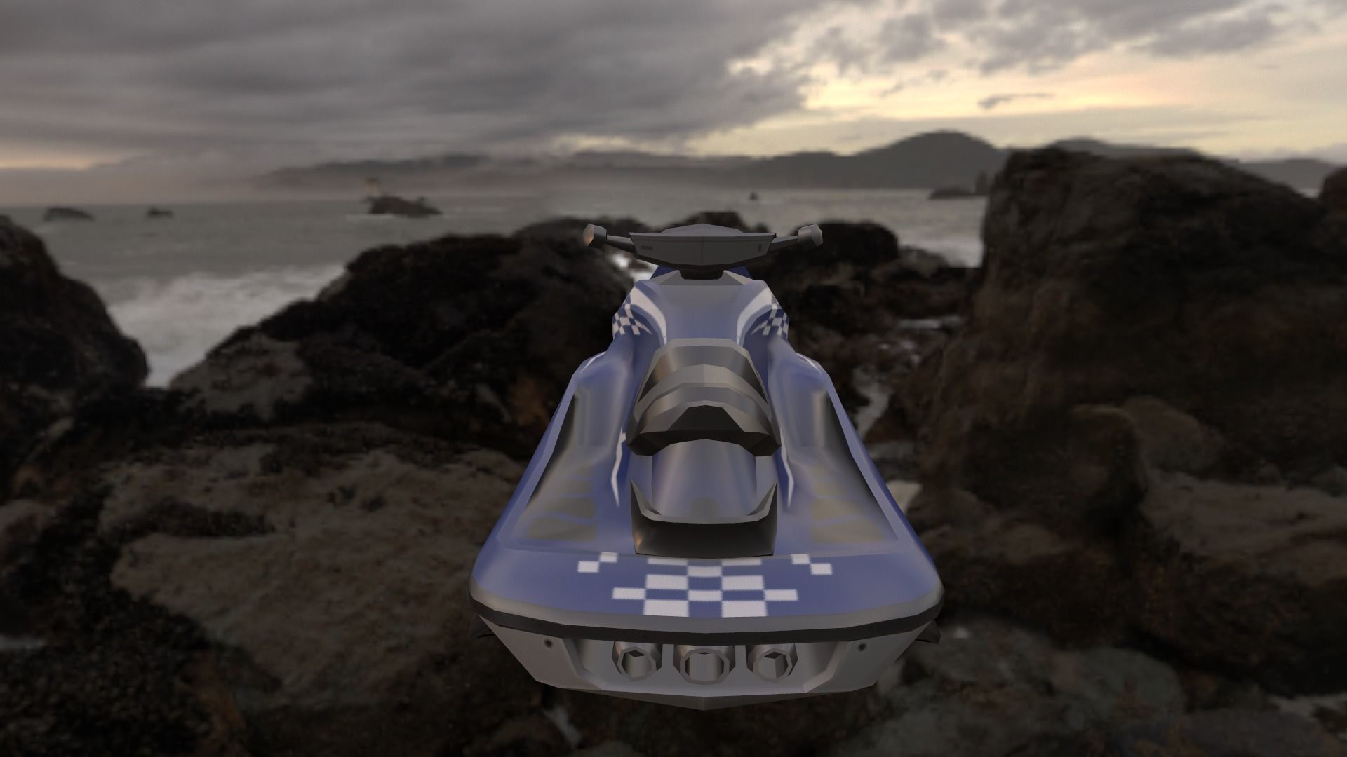 Jetski jet ski Low-poly 3D model_1