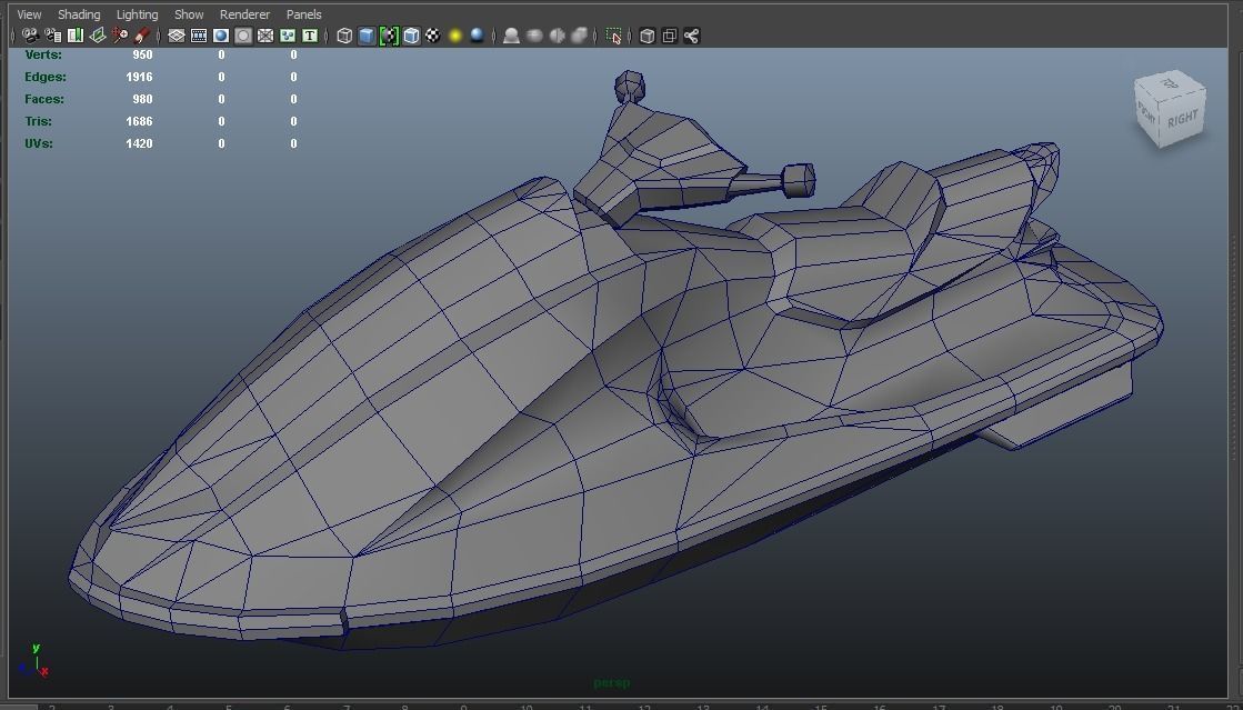 Jetski jet ski Low-poly 3D model_12