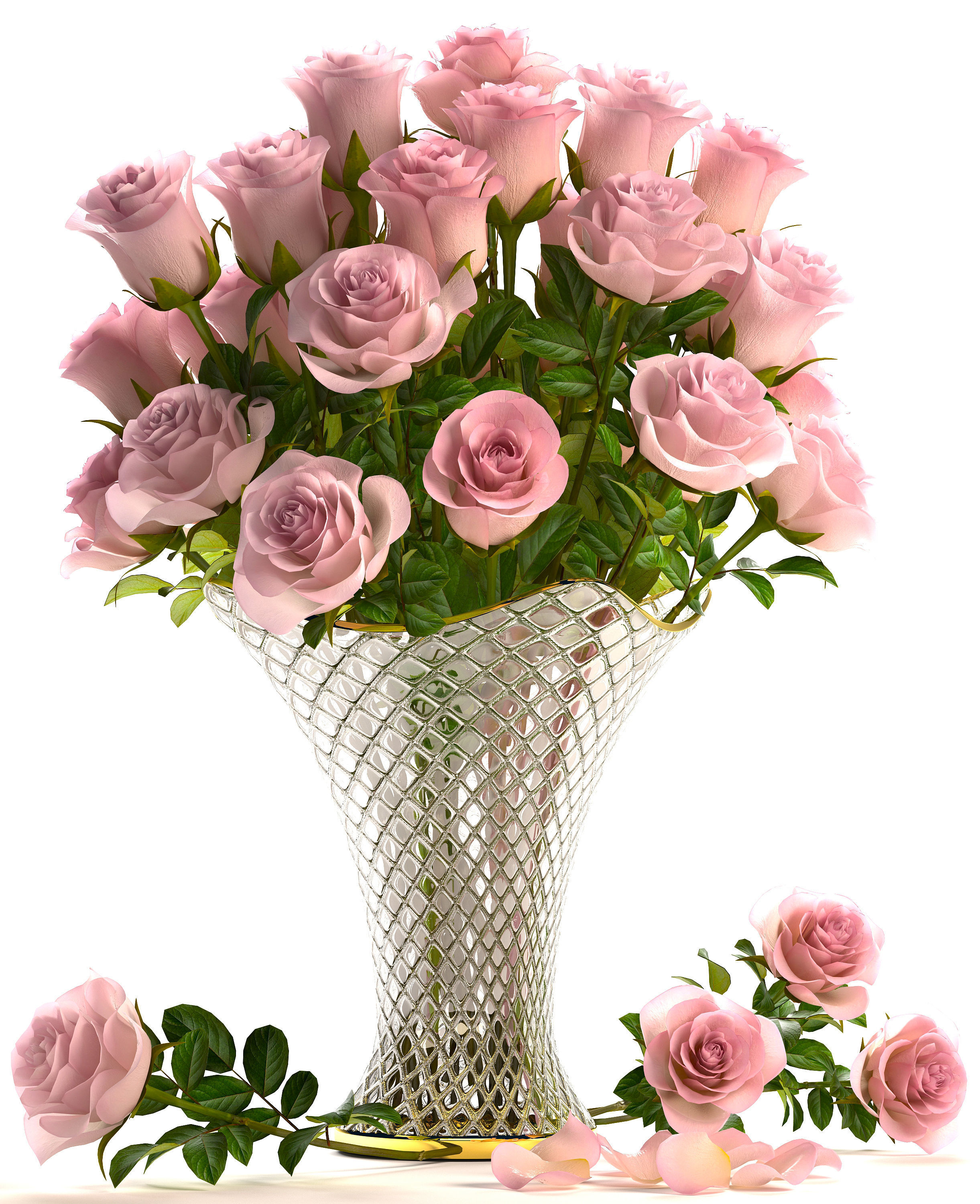 Bouquet of roses  3D model_3