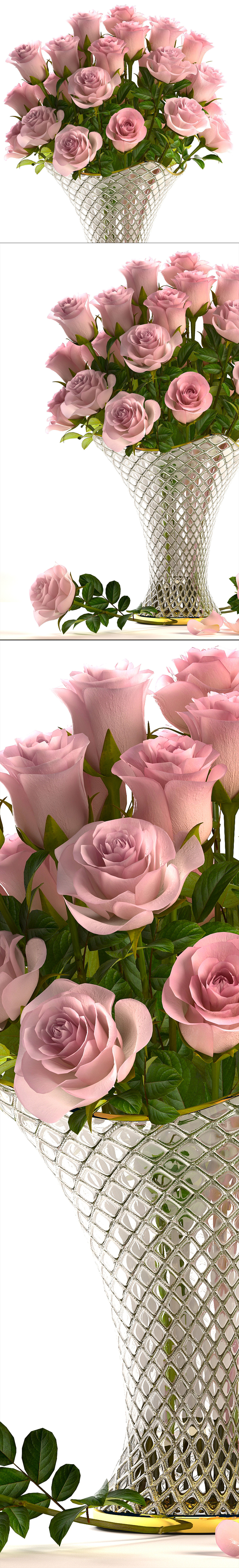 Bouquet of roses  3D model_9