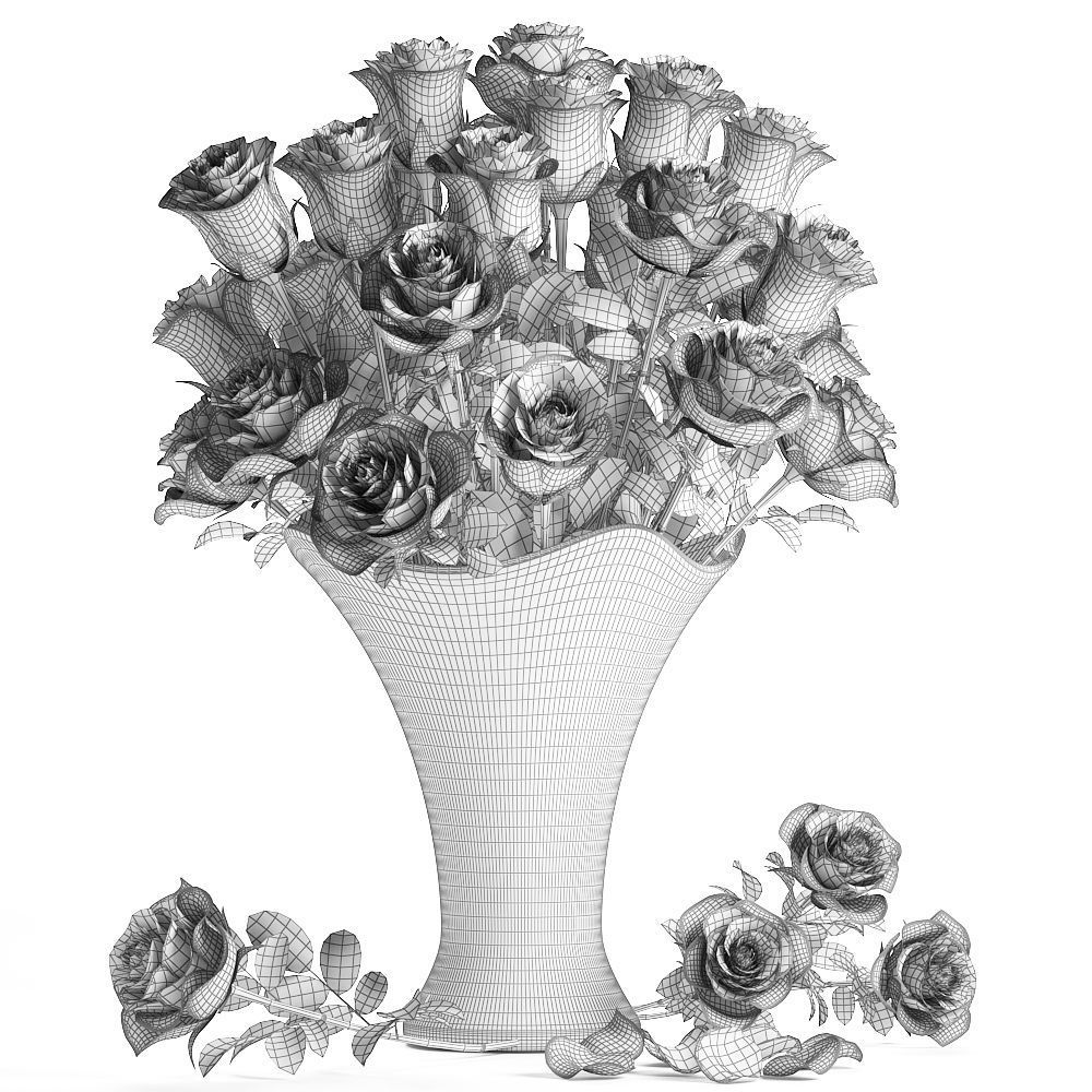 Bouquet of roses  3D model_5