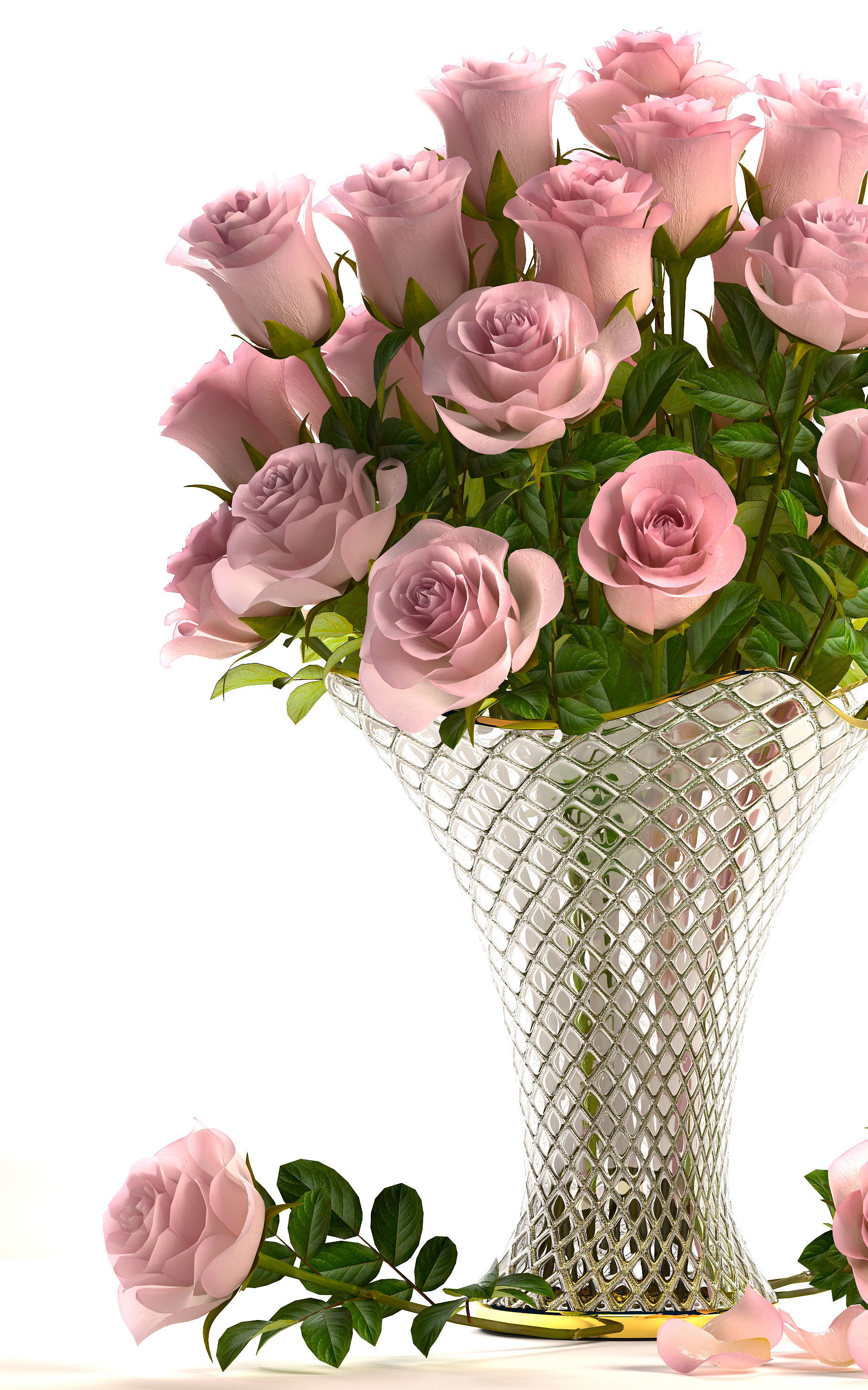 Bouquet of roses  3D model_1