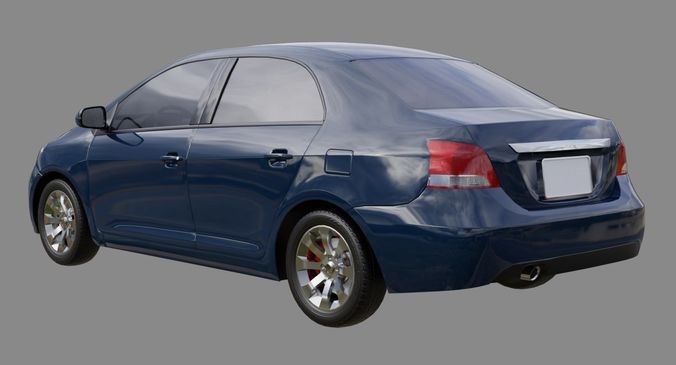 Generic Car 1A Low-poly 3D model 7