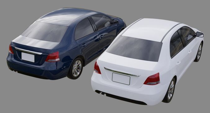 Generic Car 1A Low-poly 3D model 2