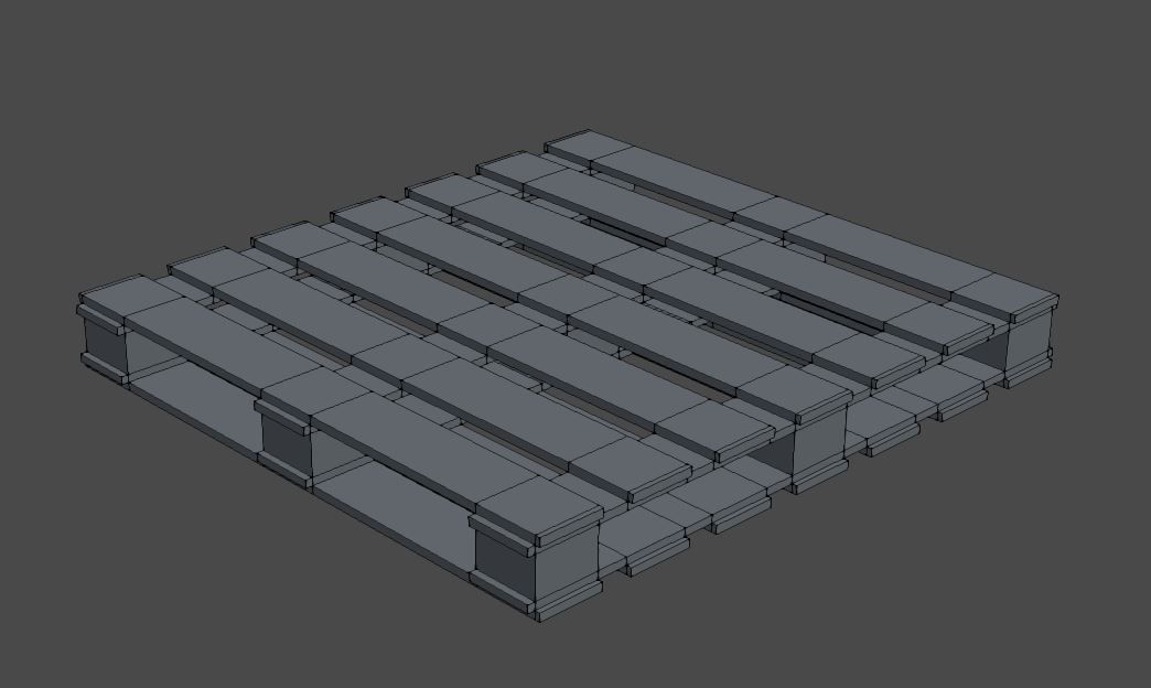 Wooden Pallet Low-poly 3D model_4