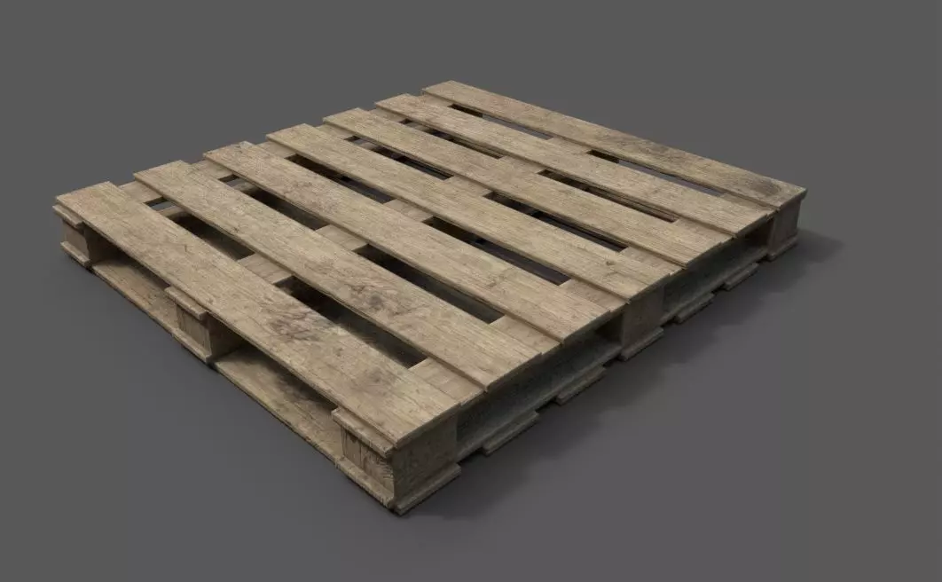 Wooden Pallet Low-poly 3D model_0