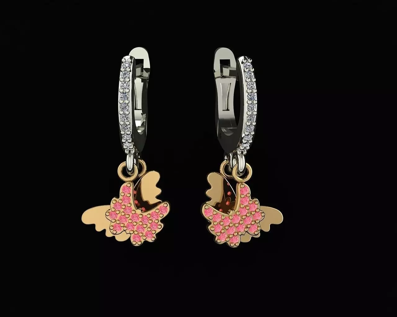Earrings Baterfly 3D print model