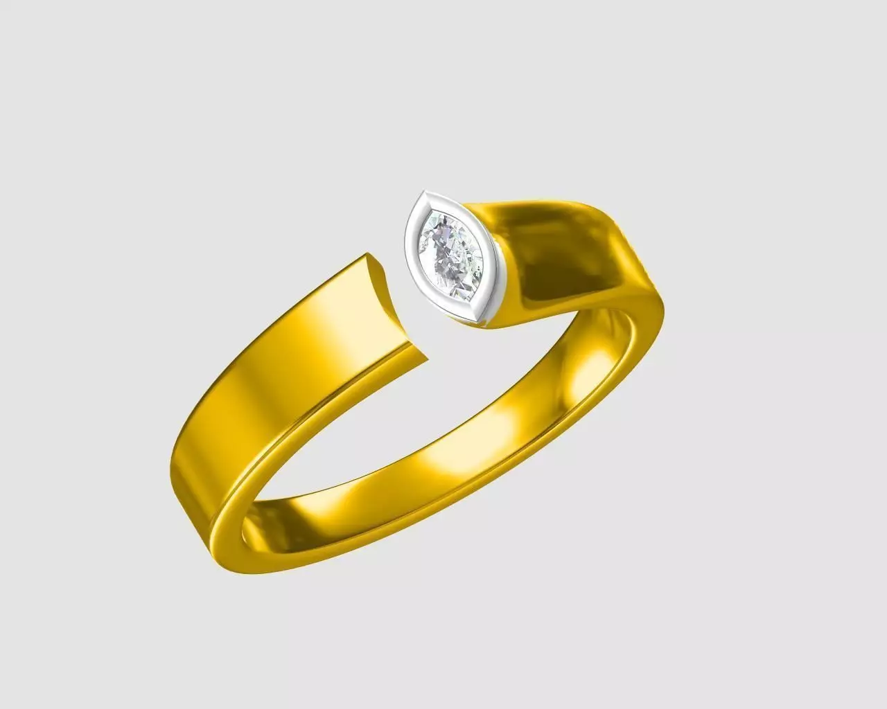 Marquise center Unisex Ring 3D print model_0