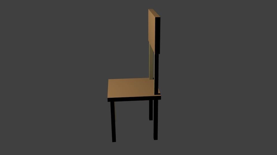 School Chair 3D print model_2