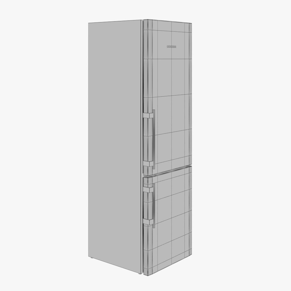 Liebherr Single Fridge CBS 1360 Opened with food 3D model_8