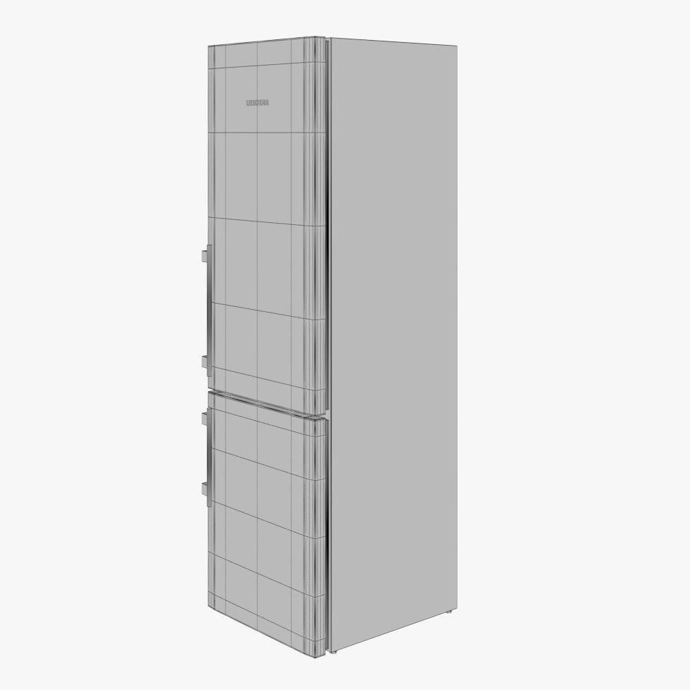 Liebherr Single Fridge CBS 1360 Opened with food 3D model_9