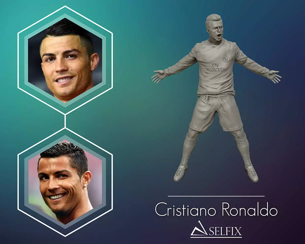 Cristiano Ronaldo Celebration 3D sculpture 3D print model_0