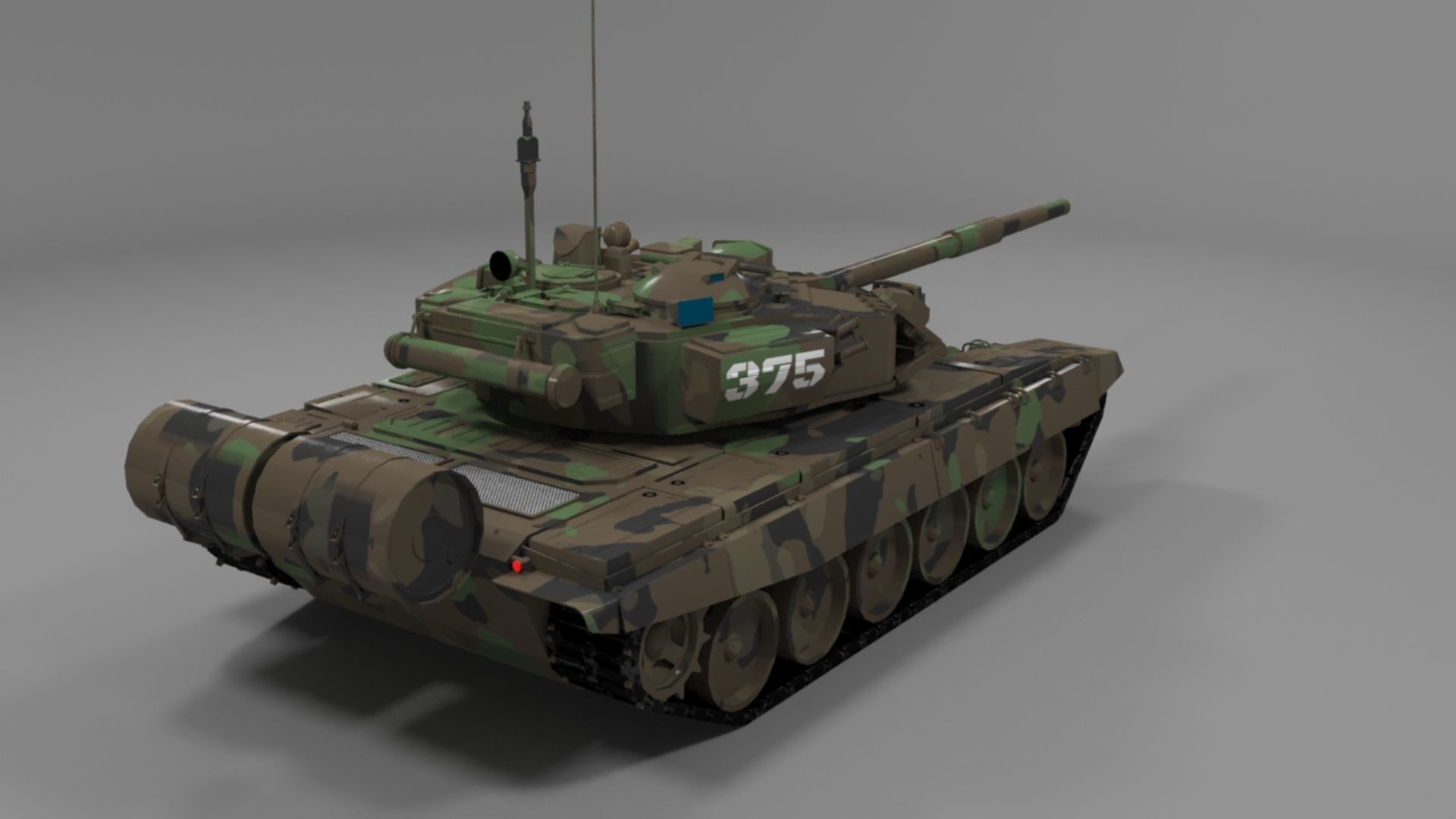 High-Quality Clean Camouflaged T90A Main Battle Tank 3D Model Low-poly 3D model_12