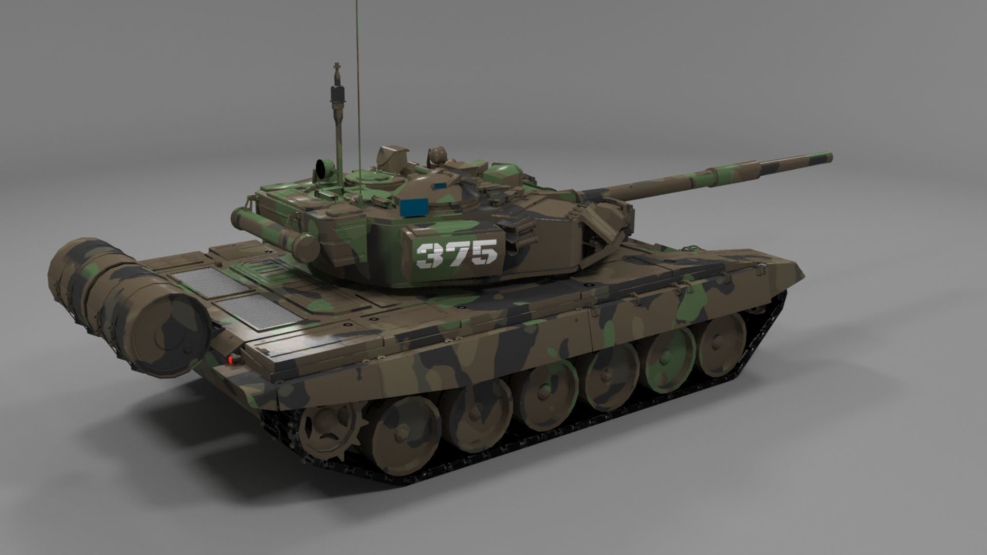 High-Quality Clean Camouflaged T90A Main Battle Tank 3D Model Low-poly 3D model_13