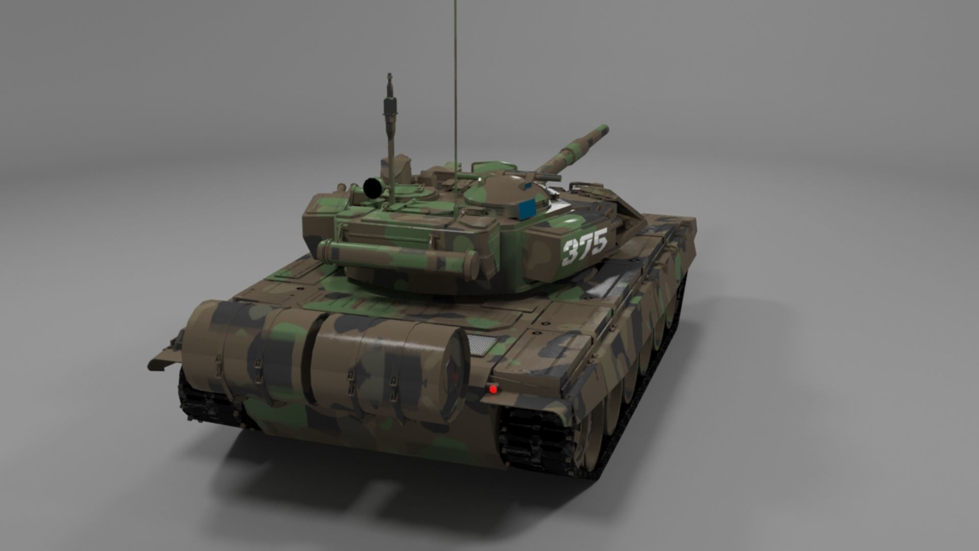 High-Quality Clean Camouflaged T90A Main Battle Tank 3D Model Low-poly 3D model_11
