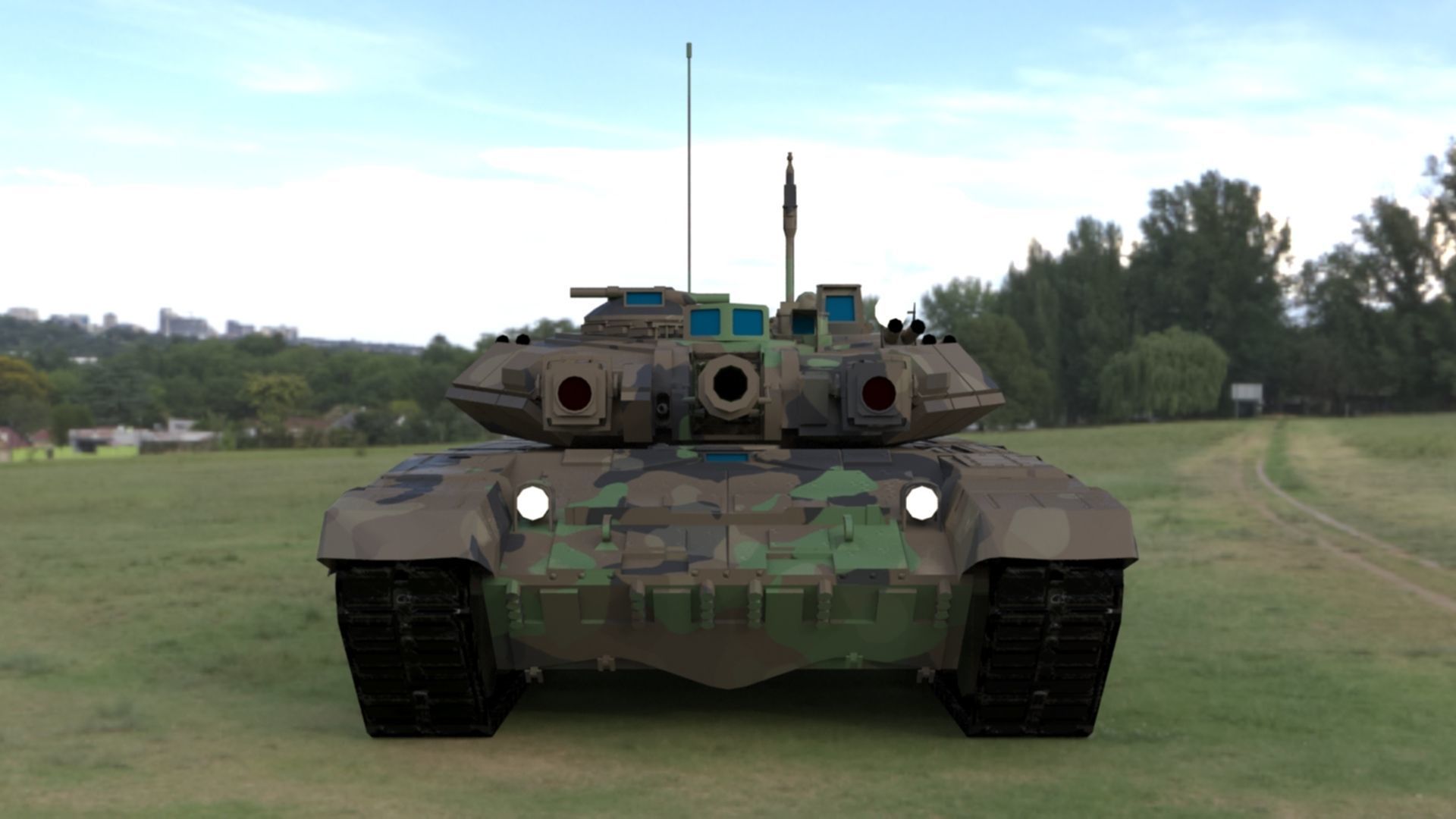 High-Quality Clean Camouflaged T90A Main Battle Tank 3D Model Low-poly 3D model_2