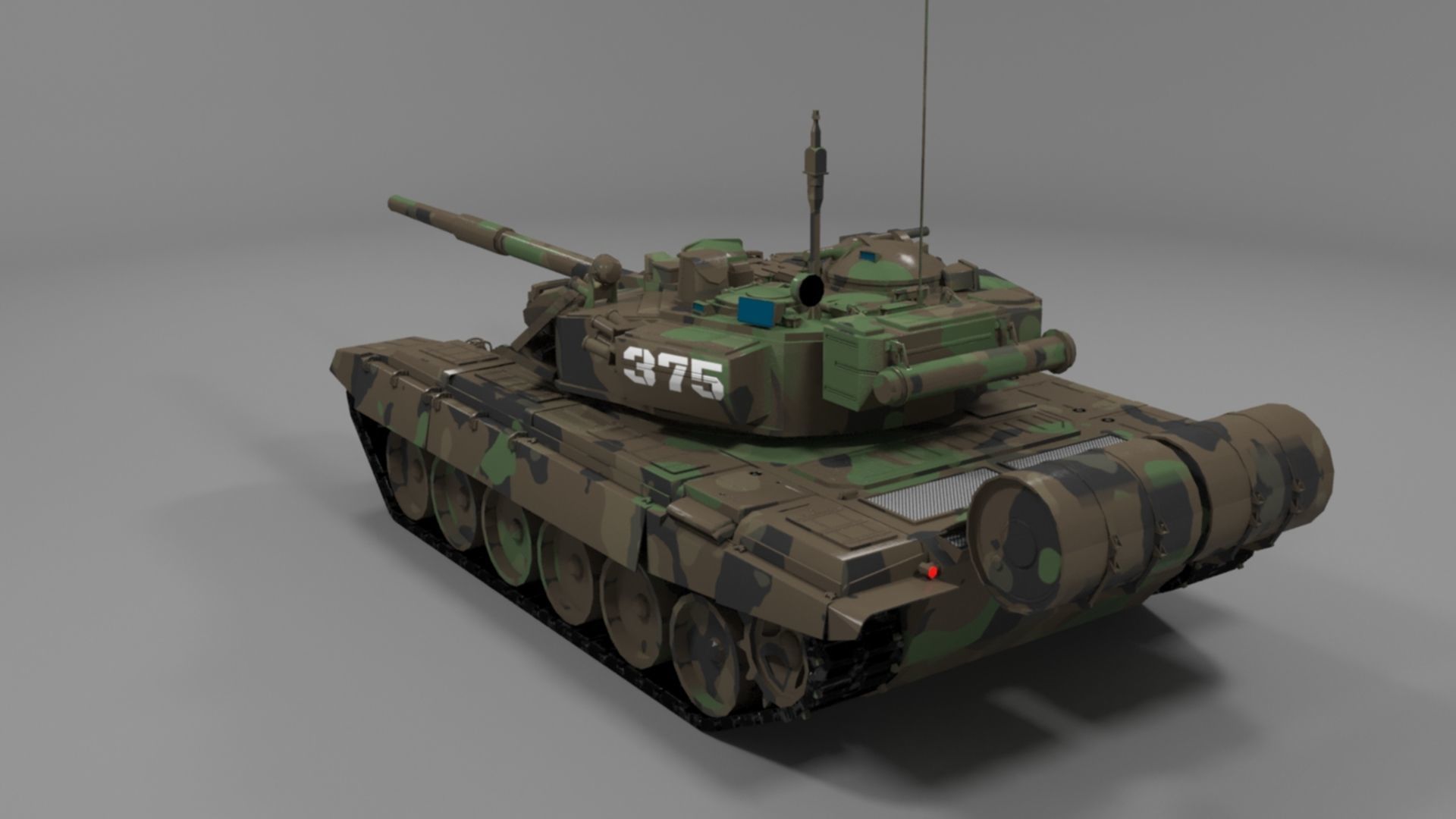High-Quality Clean Camouflaged T90A Main Battle Tank 3D Model Low-poly 3D model_9