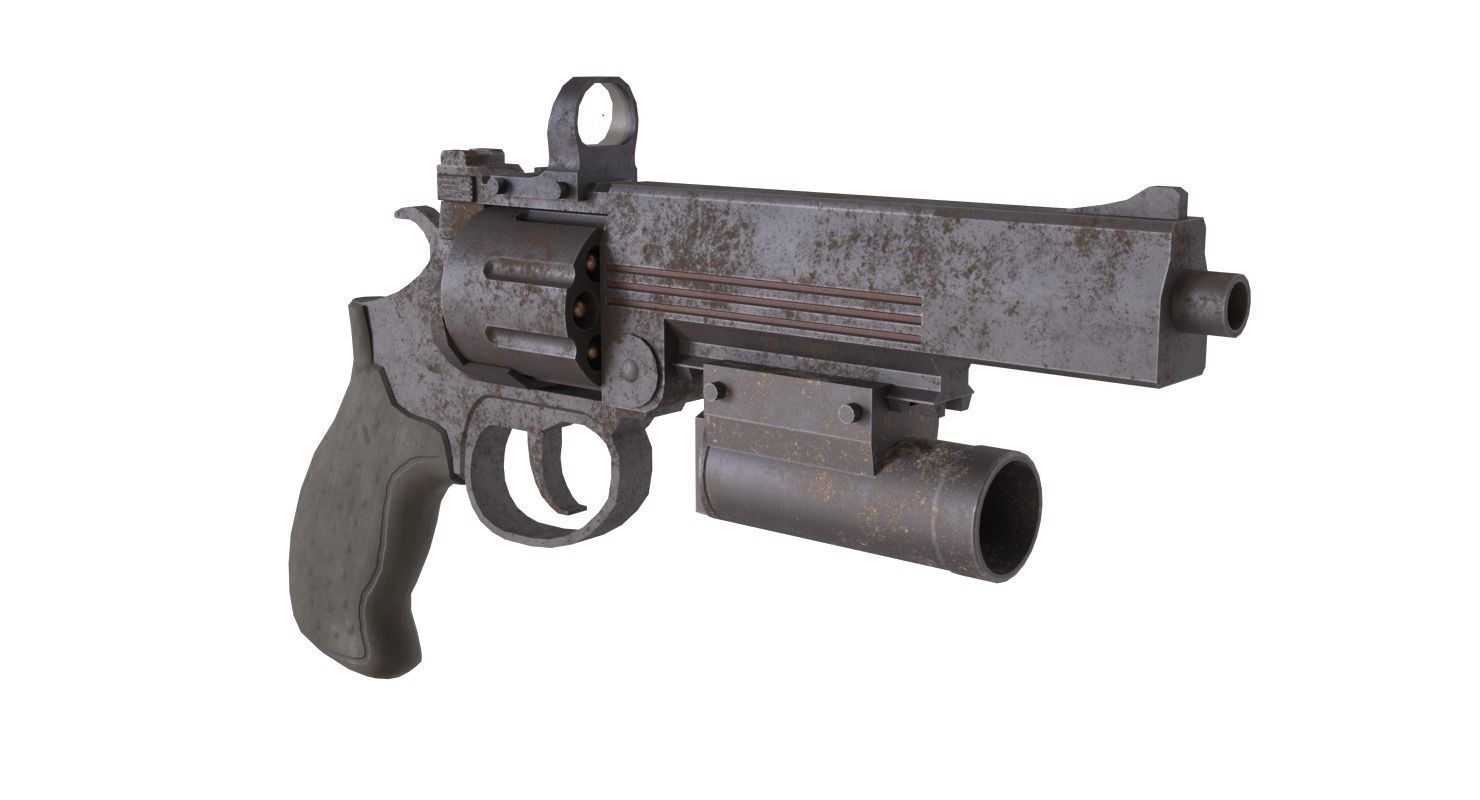 Handgun MP-412 Low-poly 3D model_7