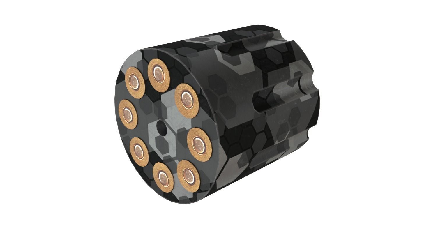 Handgun MP-412 Low-poly 3D model_8