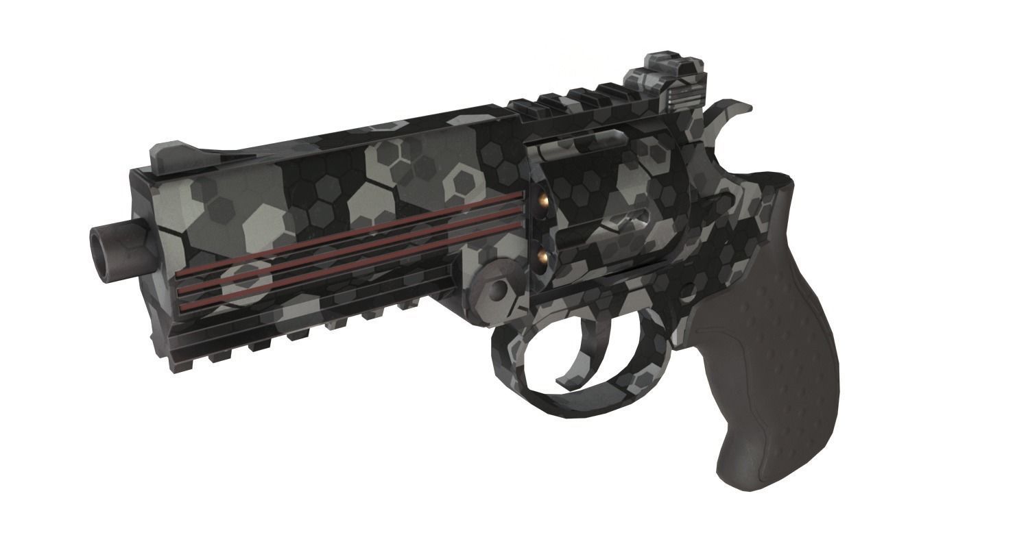 Handgun MP-412 Low-poly 3D model_43