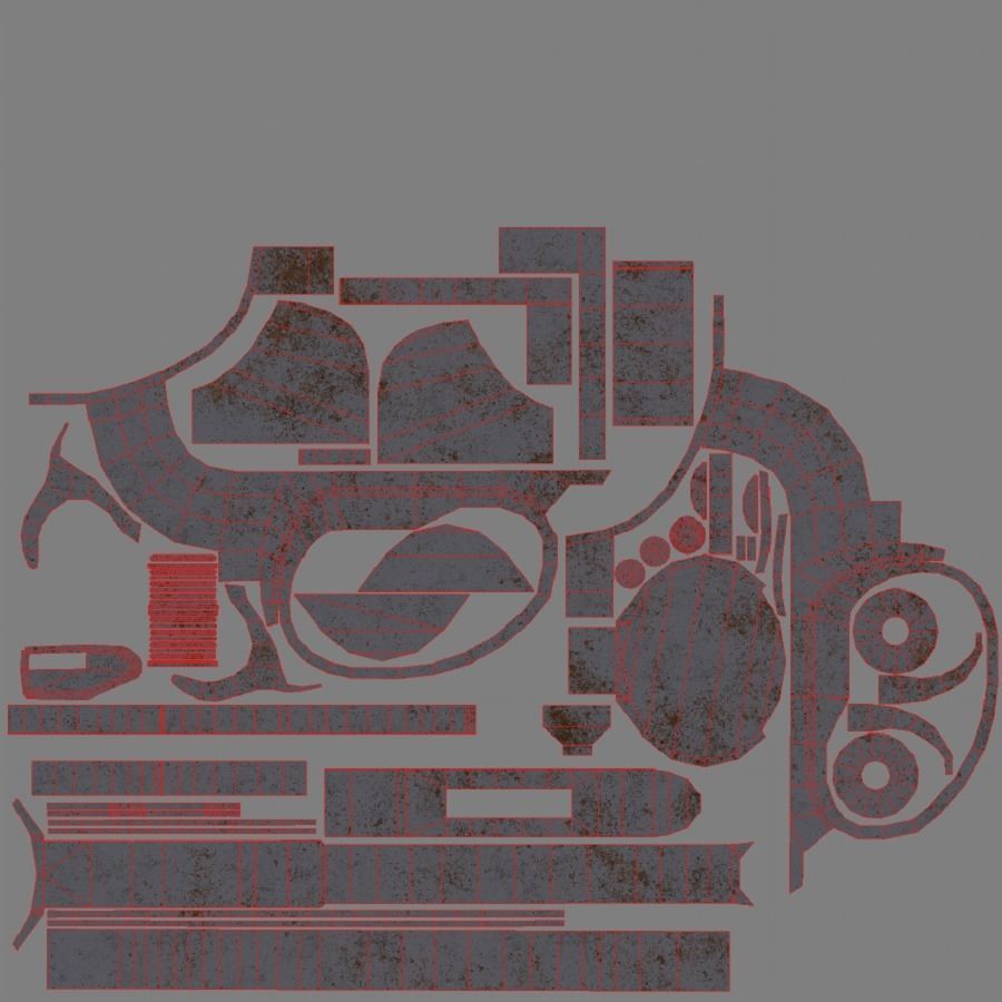 Handgun MP-412 Low-poly 3D model_47