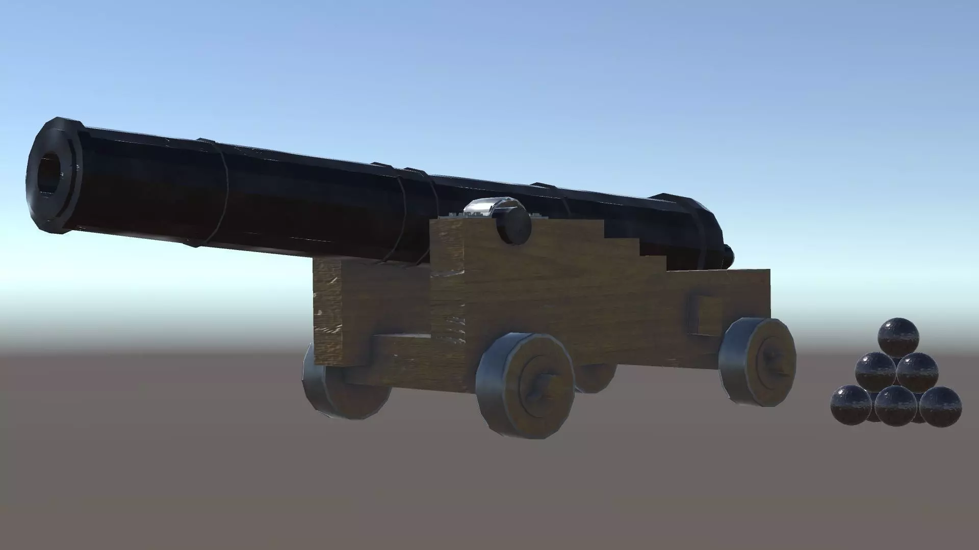 Cannon Naval Free low-poly 3D model