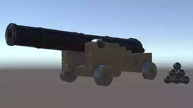 Cannon Naval Free low-poly 3D model
