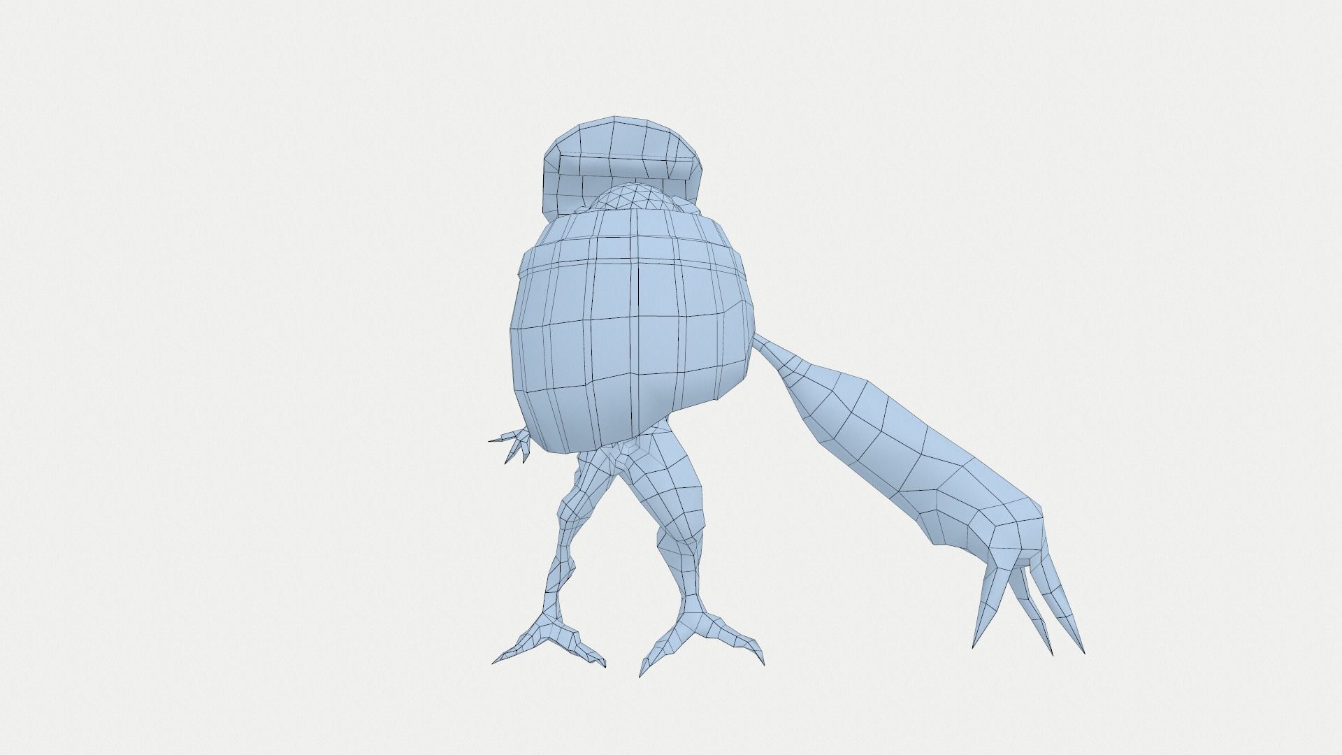 Bigeye Keg monster Low-poly 3D model_8