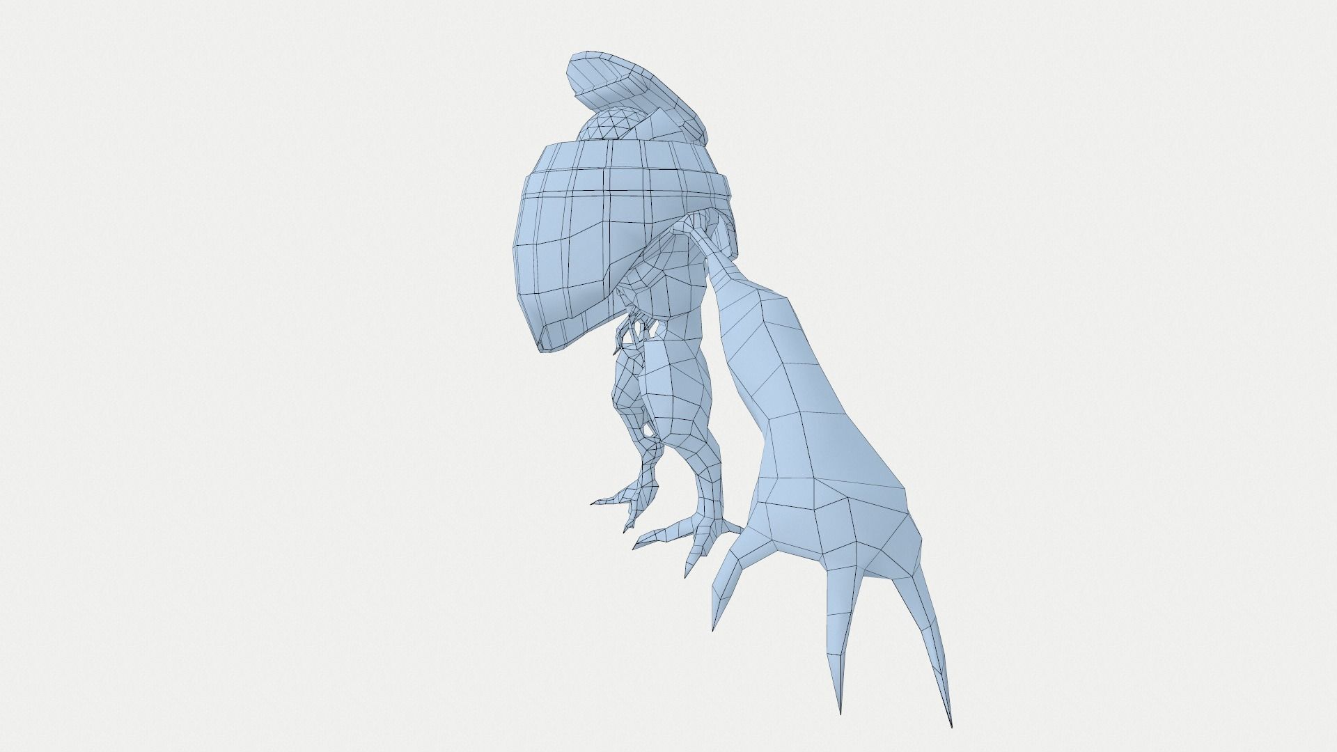 Bigeye Keg monster Low-poly 3D model_9