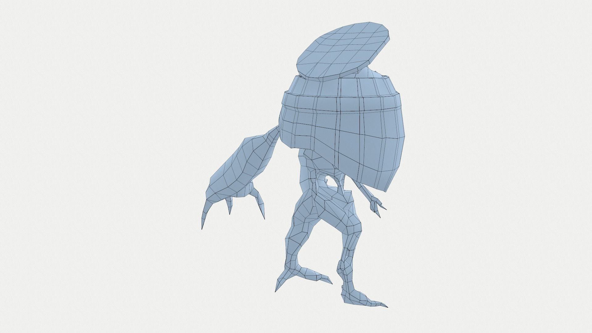 Bigeye Keg monster Low-poly 3D model_10