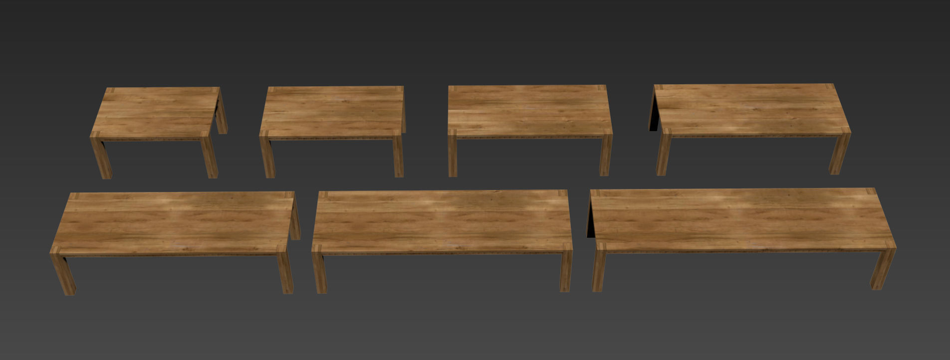 RECLAIMED RUSSIAN OAK PARSONS RECTANGULAR DINING TABLE 3D model_3