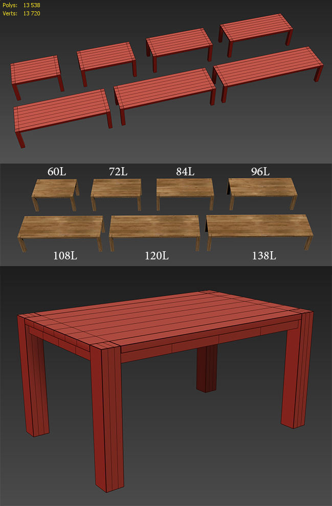 RECLAIMED RUSSIAN OAK PARSONS RECTANGULAR DINING TABLE 3D model_10