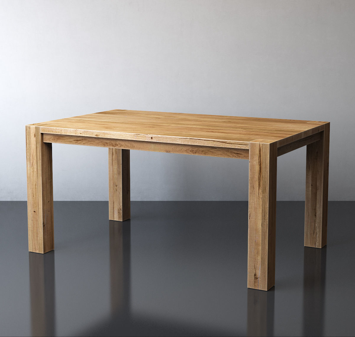 RECLAIMED RUSSIAN OAK PARSONS RECTANGULAR DINING TABLE 3D model_1