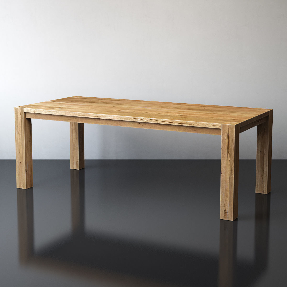 RECLAIMED RUSSIAN OAK PARSONS RECTANGULAR DINING TABLE 3D model_2