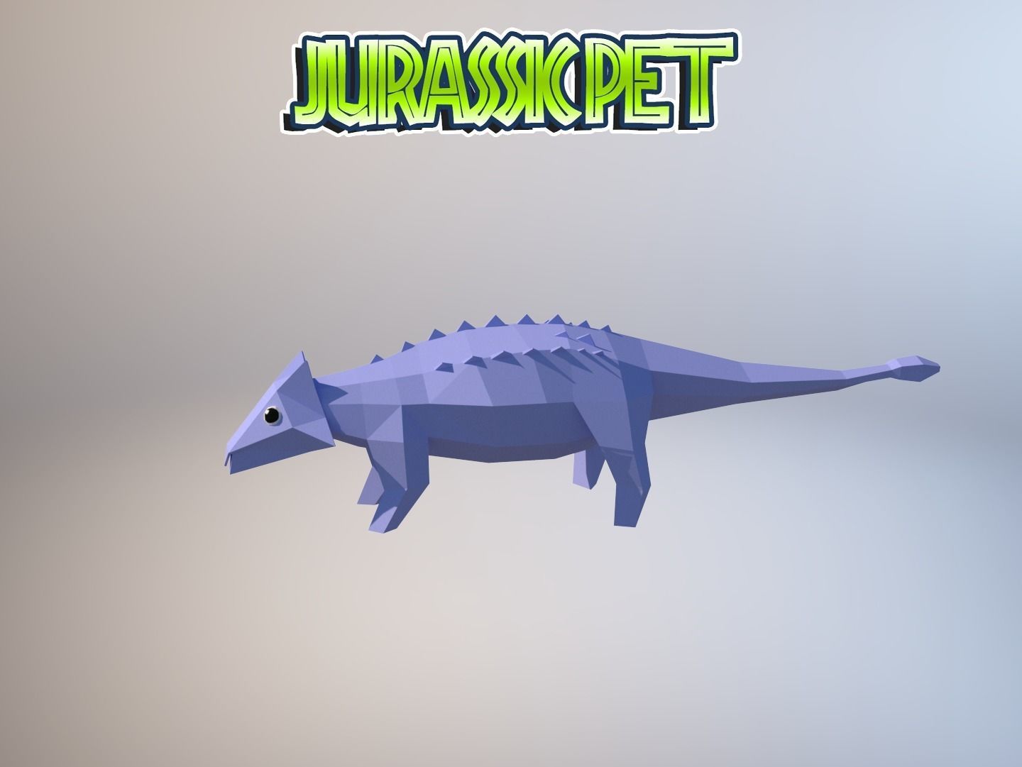 Ankylosaurus jurassic pet Low-poly 3D model_34