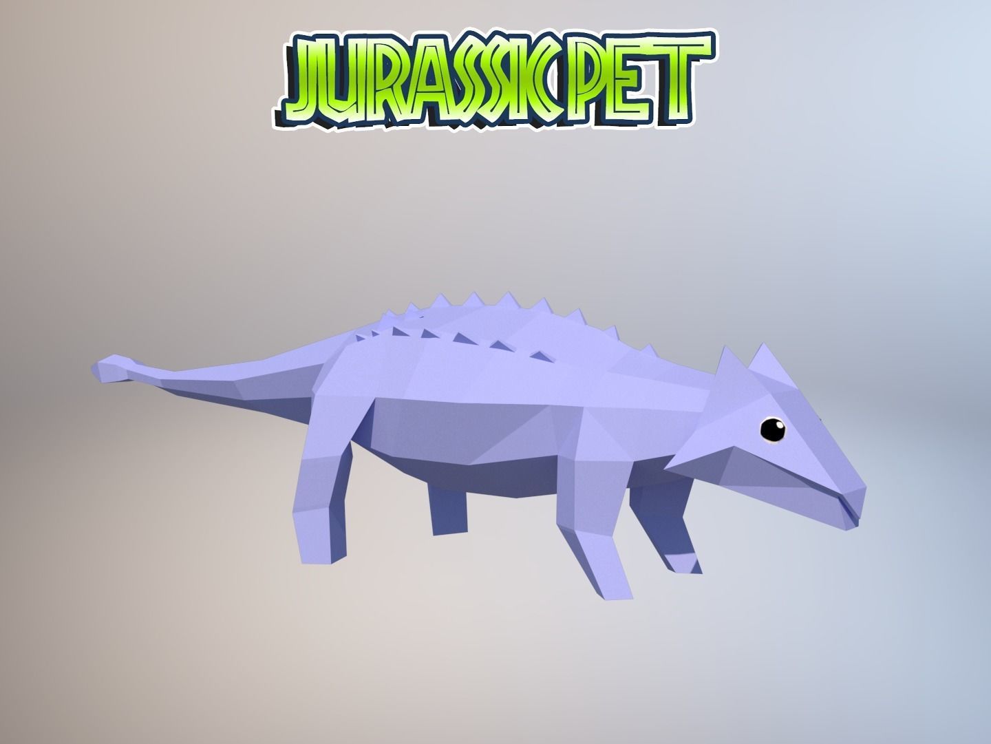 Ankylosaurus jurassic pet Low-poly 3D model_4