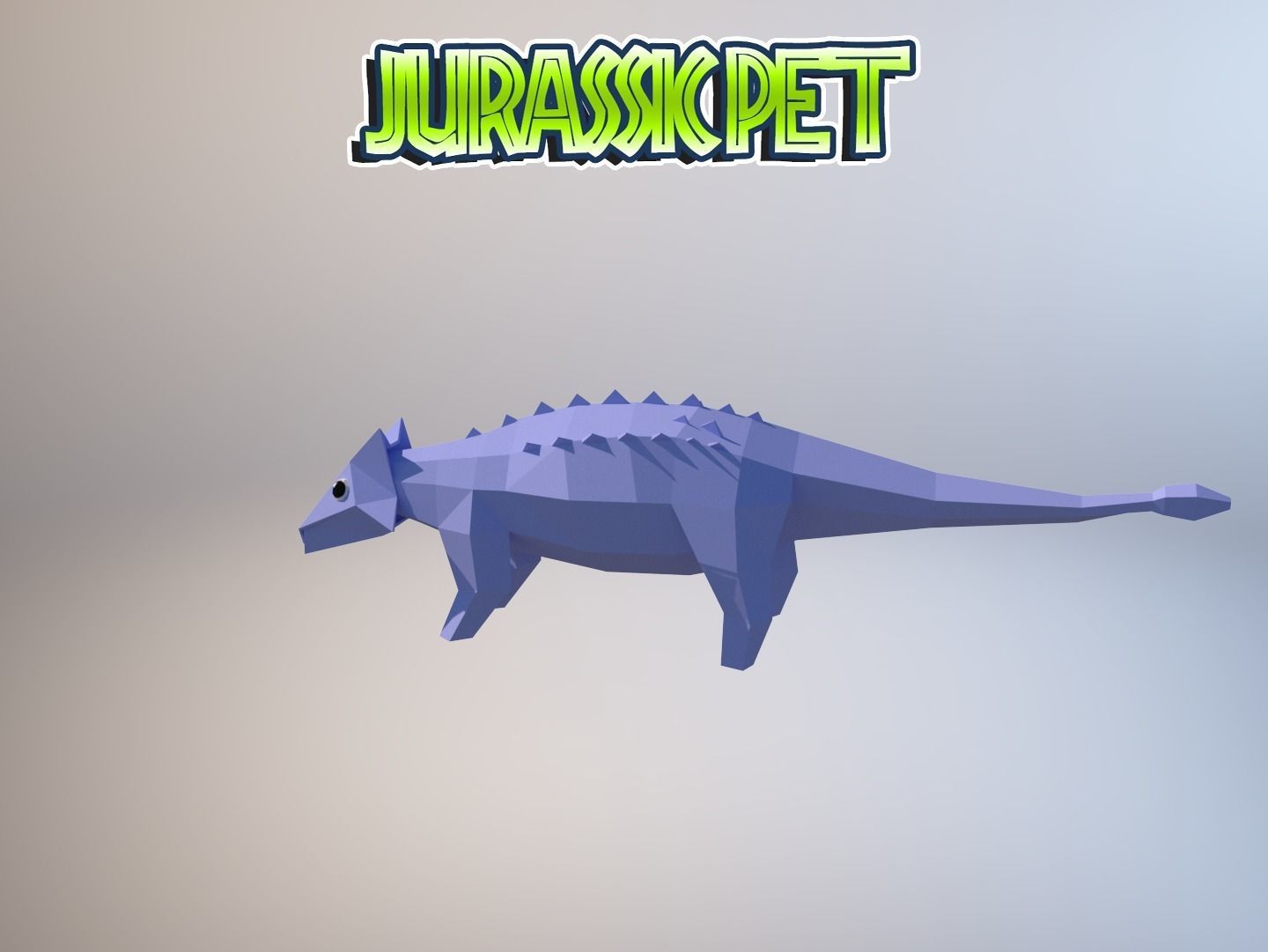 Ankylosaurus jurassic pet Low-poly 3D model_6