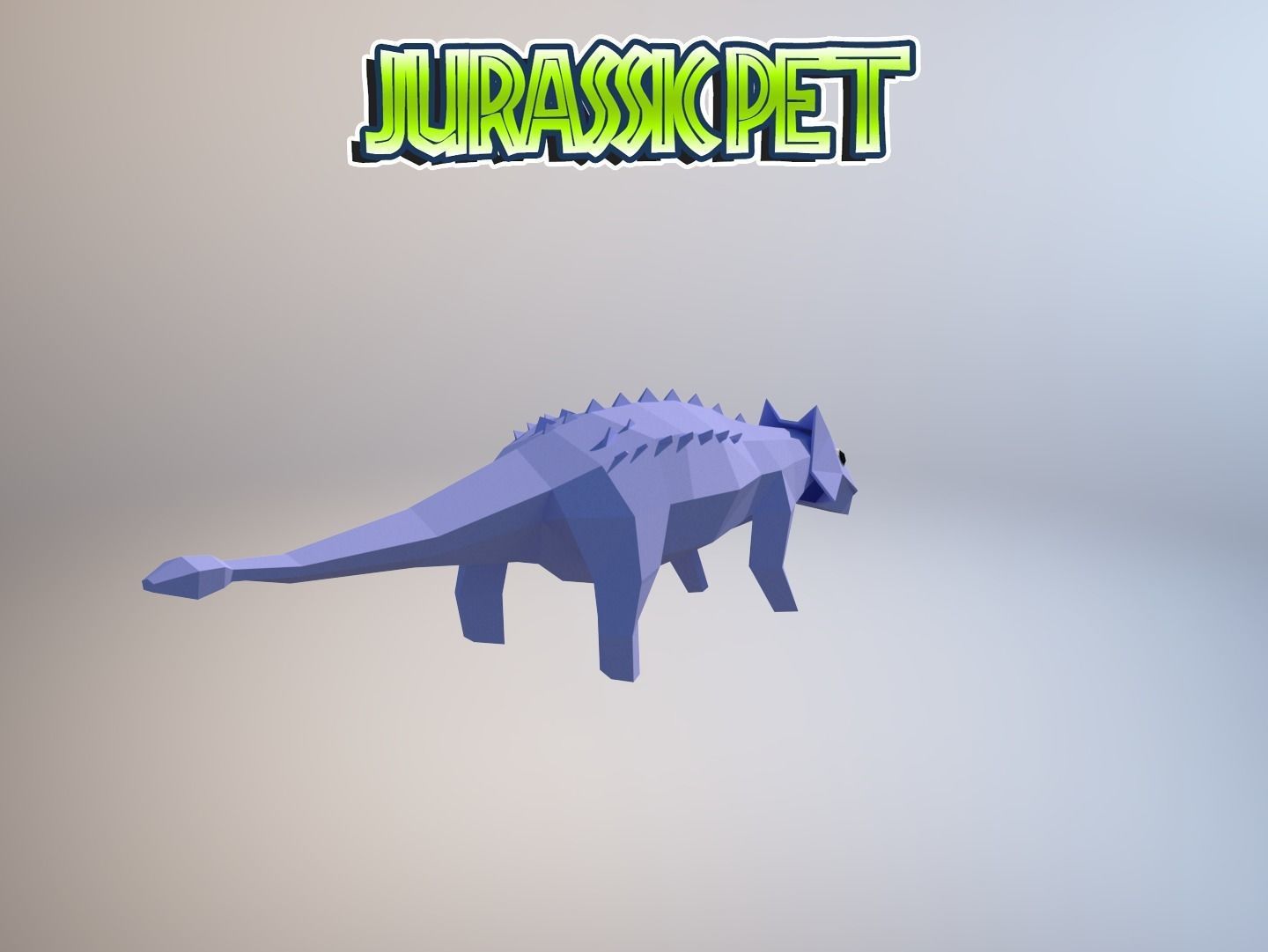 Ankylosaurus jurassic pet Low-poly 3D model_16